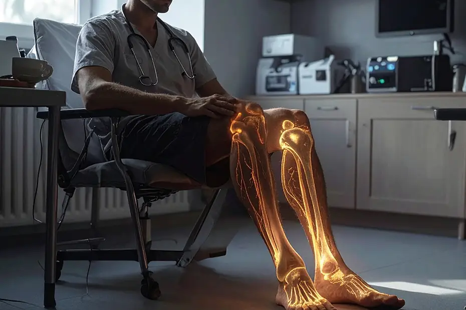 Healthcare provider explaining the differences between neuropathy and circulation problems to a patient